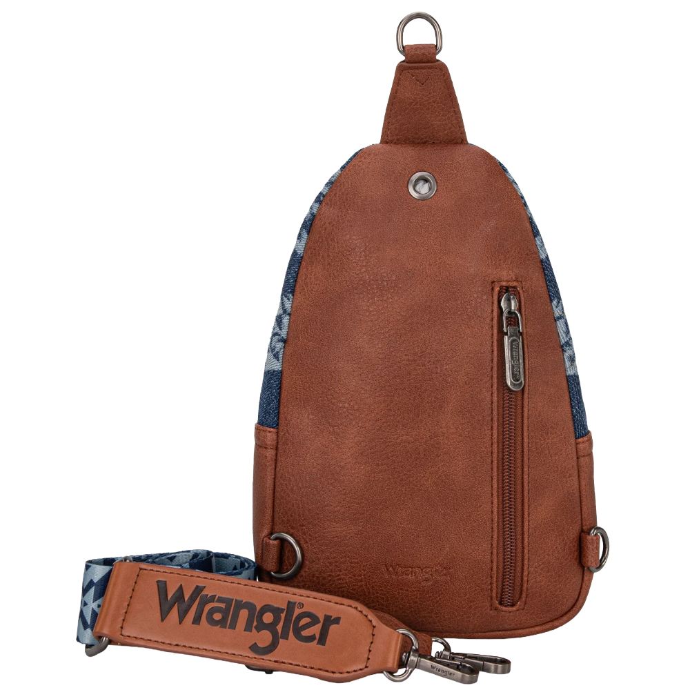 Wrangler Ladies Southwestern Print Small Canvas Jean Crossbody Bag WG2212-226JN