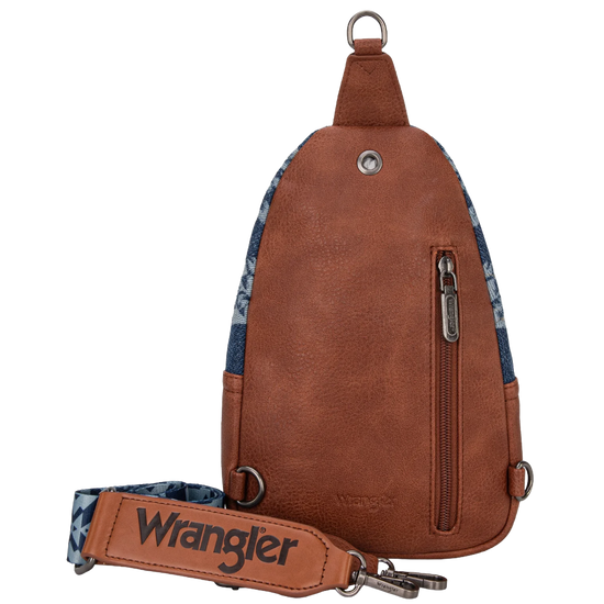 Wrangler Ladies Southwestern Print Small Canvas Jean Crossbody Bag WG2212-226JN