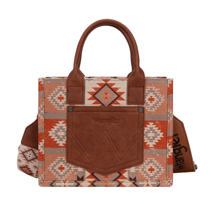 Wrangler Ladies Aztec Dual Sided Tan Crossbody Tote Bag WG2209-8120STN