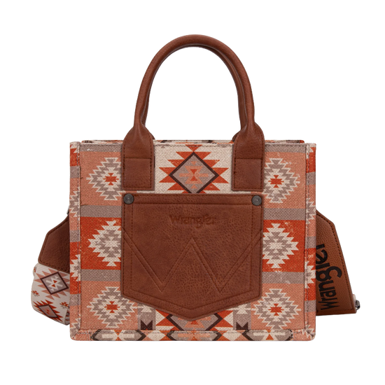 Wrangler Ladies Aztec Dual Sided Tan Crossbody Tote Bag WG2209-8120STN