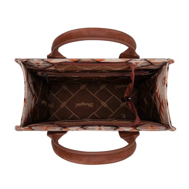 Wrangler Ladies Aztec Dual Sided Tan Crossbody Tote Bag WG2209-8120STN
