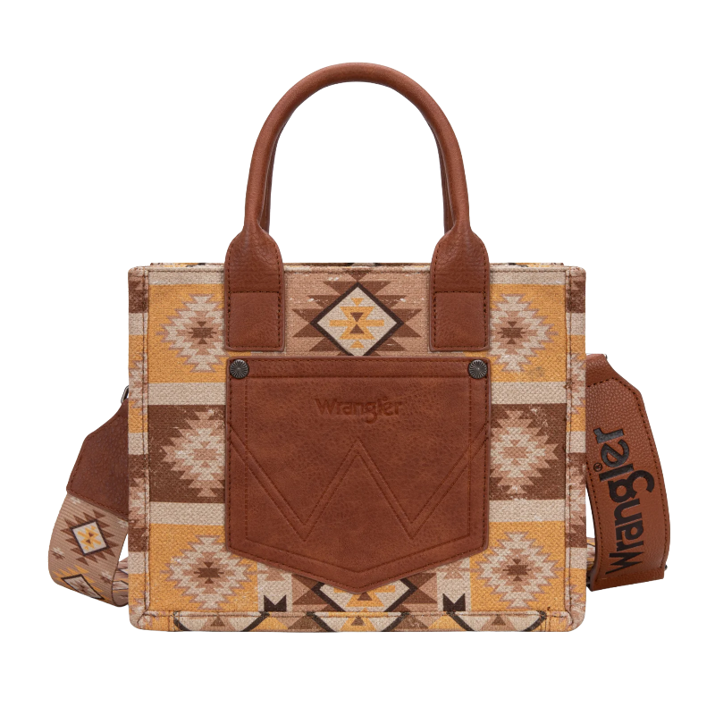 Wrangler Ladies Aztec Dual Sided Light Brown Crossbody Tote Bag WG2209-8120SLBR