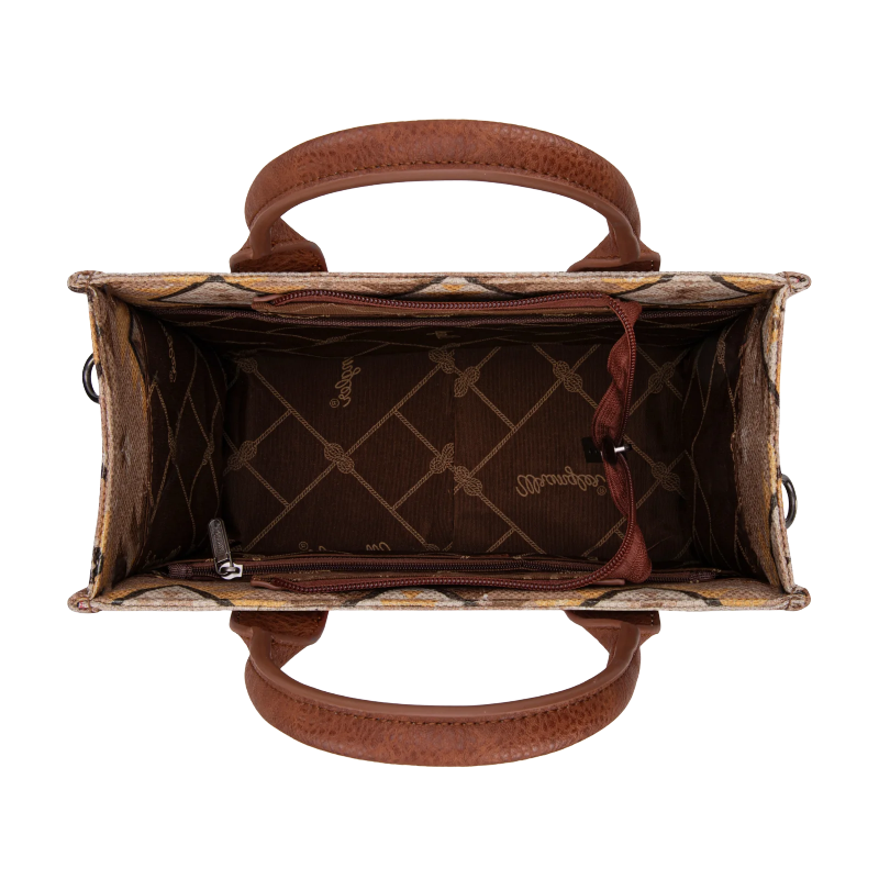 Wrangler Ladies Aztec Dual Sided Light Brown Crossbody Tote Bag WG2209-8120SLBR