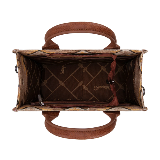 Wrangler Ladies Aztec Dual Sided Light Brown Crossbody Tote Bag WG2209-8120SLBR
