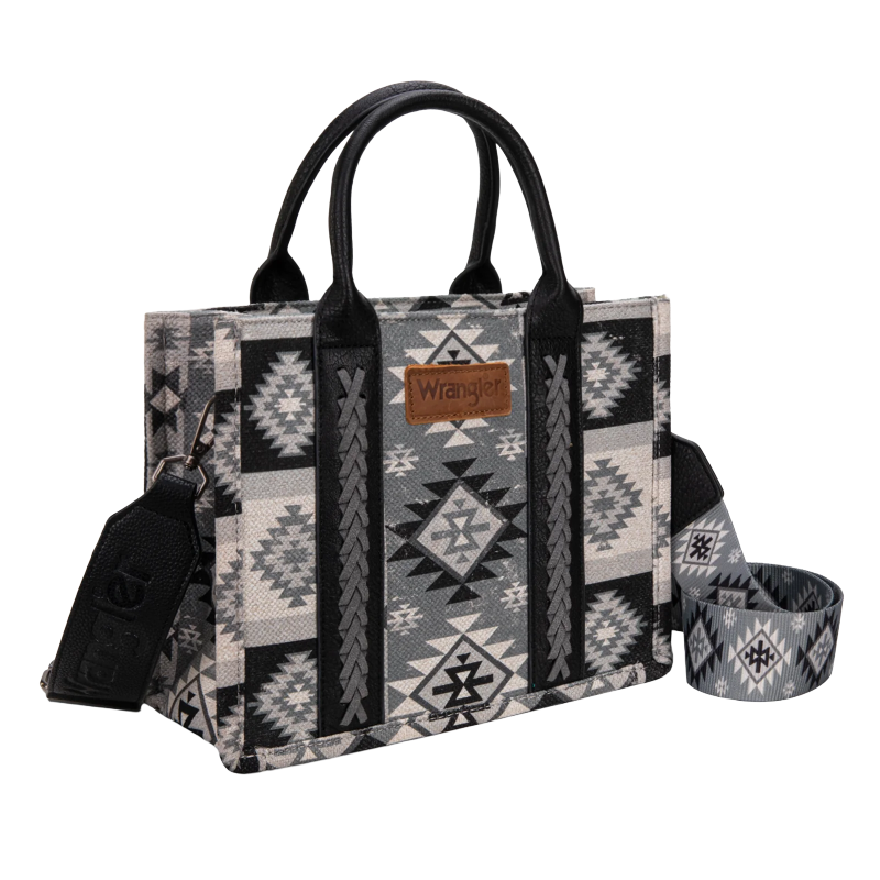 Wrangler Ladies Aztec Dual Sided Black Crossbody Tote Bag WG2209-8120SBK