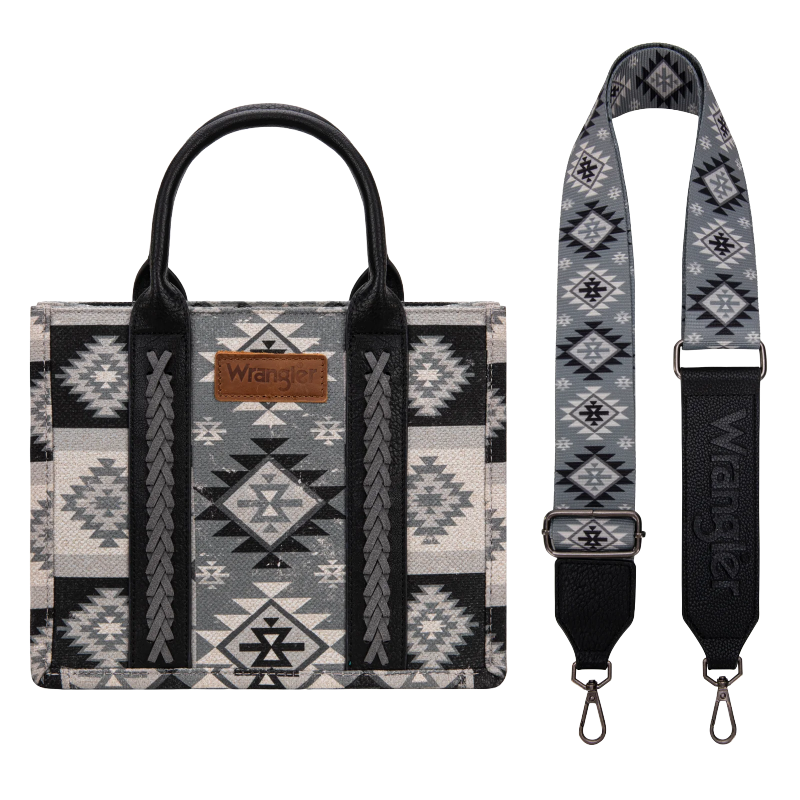 Wrangler Ladies Aztec Dual Sided Black Crossbody Tote Bag WG2209-8120SBK