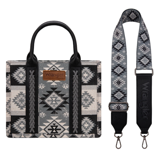 Wrangler Ladies Aztec Dual Sided Black Crossbody Tote Bag WG2209-8120SBK