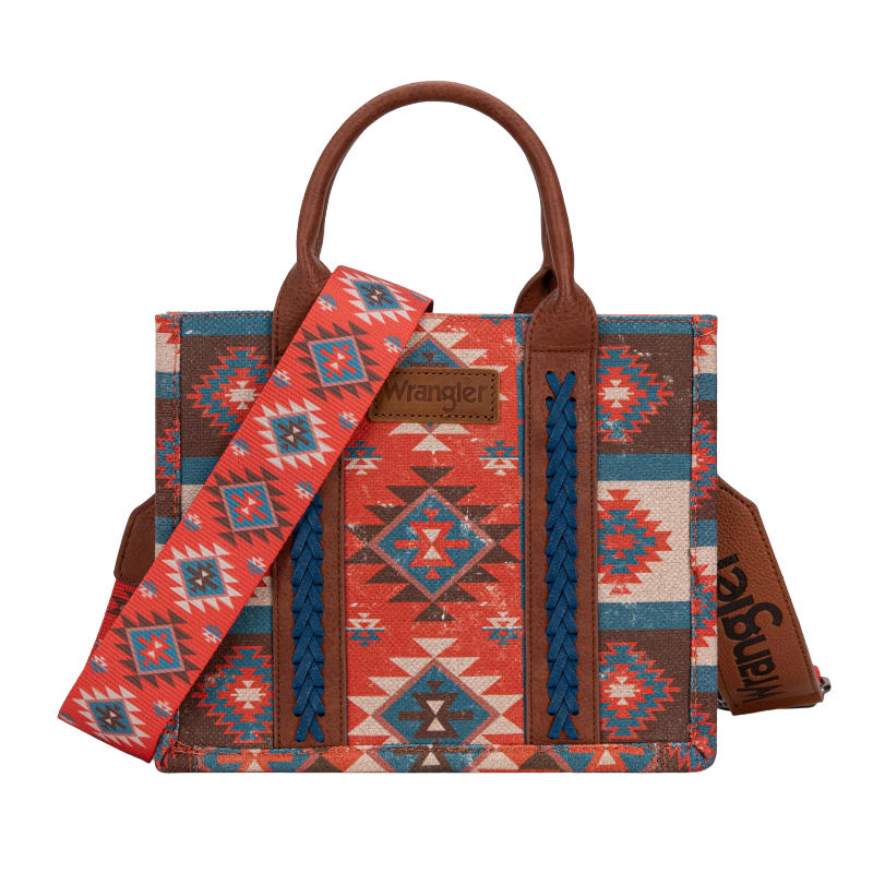 Wrangler Ladies Aztec Dual Sided Burgundy Crossbody Tote Bag WG2209-8120SBDY