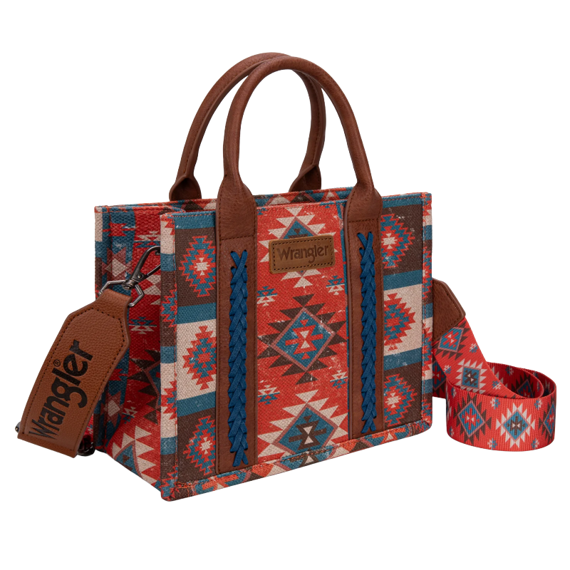 Wrangler Ladies Aztec Dual Sided Burgundy Crossbody Tote Bag WG2209-8120SBDY