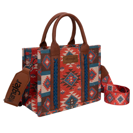 Wrangler Ladies Aztec Dual Sided Burgundy Crossbody Tote Bag WG2209-8120SBDY
