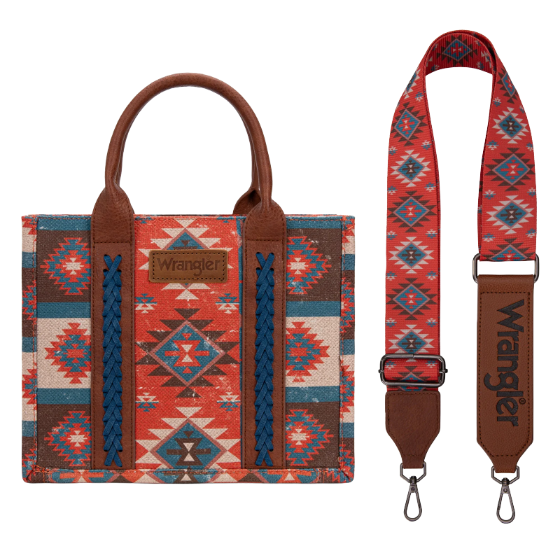 Wrangler Ladies Aztec Dual Sided Burgundy Crossbody Tote Bag WG2209-8120SBDY