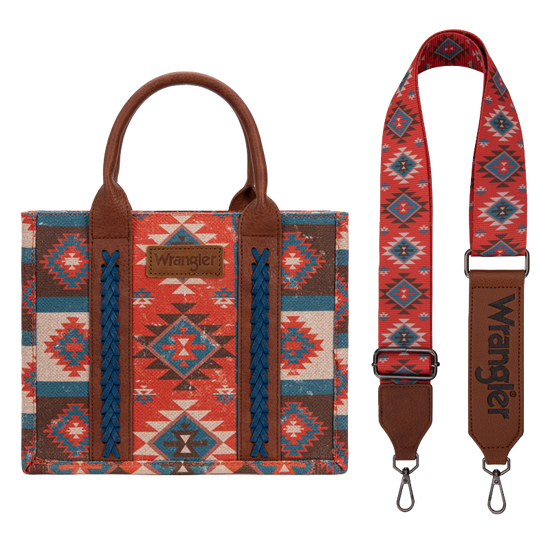 Wrangler Ladies Aztec Dual Sided Burgundy Crossbody Tote Bag WG2209-8120SBDY