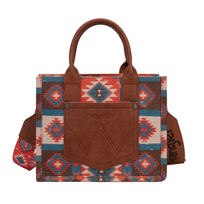 Wrangler Ladies Aztec Dual Sided Burgundy Crossbody Tote Bag WG2209-8120SBDY