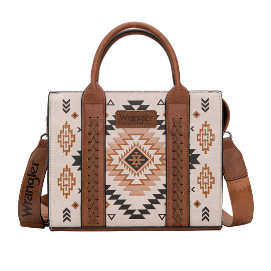 Wrangler Ladies Aztec Pattern Print Tan Tote Crossbody Bag WG2206-8120STN