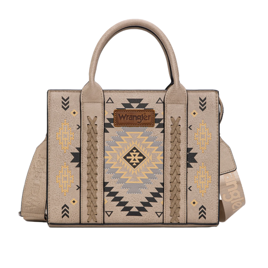 Wrangler Ladies Aztec Pattern Print Khaki Tote Crossbody Bag WG2206-8120SKH