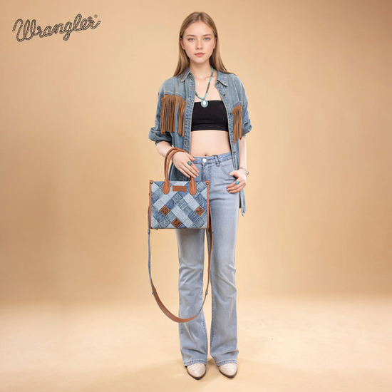 Wrangler Ladies Woven Denim Concealed Carry Jean Tote Bag WG210-8120SJN