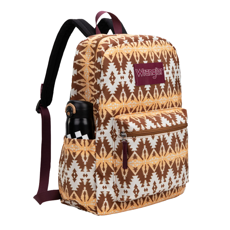 Wrangler Ladies Aztec Print Brown Backpack WG2000-013BR