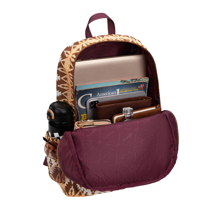 Wrangler Ladies Aztec Print Brown Backpack WG2000-013BR