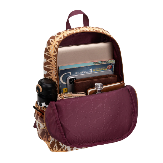 aztec leather backpack Wrangler Ladies Aztec Print Brown Backpack WG2000-013BR