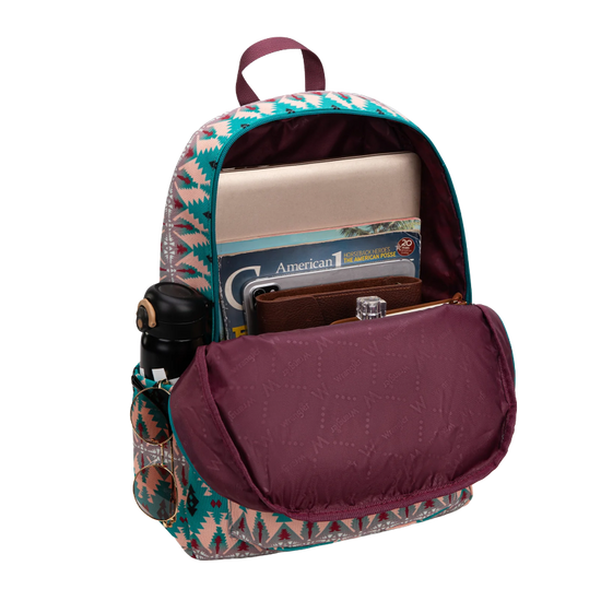 Wrangler Ladies Aztec Print Turquoise Backpack WG2000-012TQ