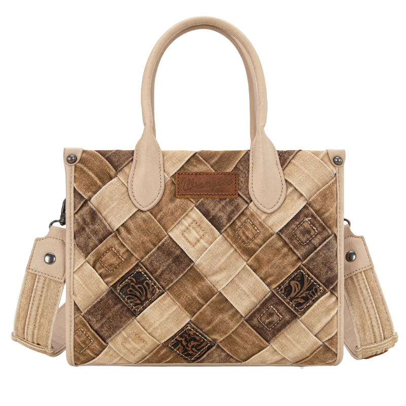 Wrangler Ladies Woven Denim Concealed Carry Tan Tote Bag WG210-8120STN
