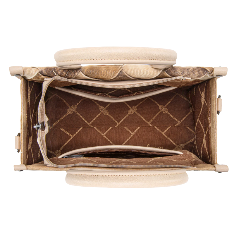 Wrangler Ladies Woven Denim Concealed Carry Tan Tote Bag WG210-8120STN