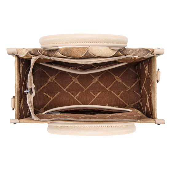 Wrangler Ladies Woven Denim Concealed Carry Tan Tote Bag WG210-8120STN