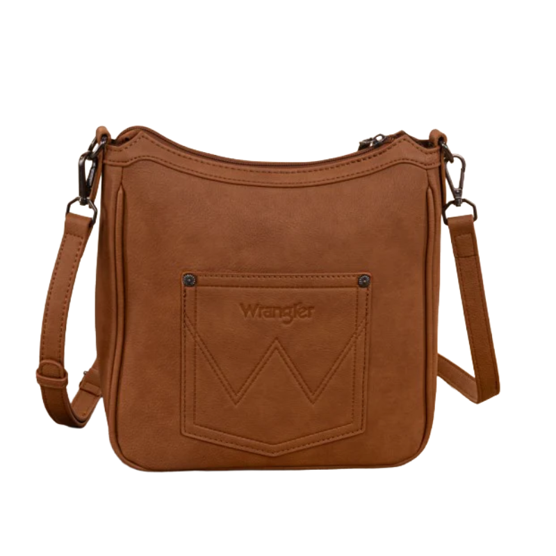 Wrangler Ladies Sherpa Aztec Canvas Brown Crossbody Bag WG275-2003BR