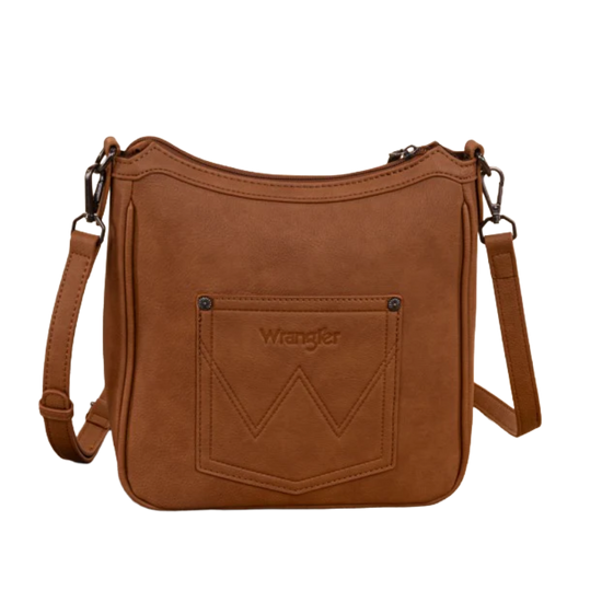 Wrangler Ladies Sherpa Aztec Canvas Brown Crossbody Bag WG275-2003BR