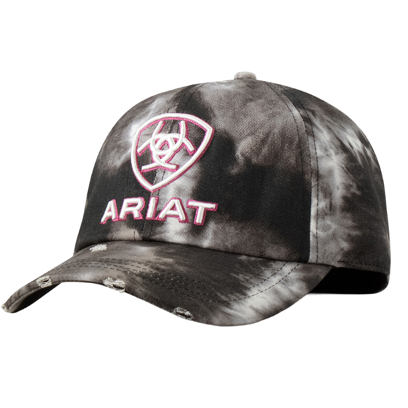 Ariat Ladies Tie Dye Embroidered Black Pony Tail Trucker Hat A300088701