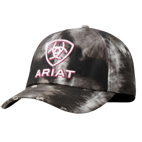 Ariat Ladies Tie Dye Embroidered Black Pony Tail Trucker Hat A300088701