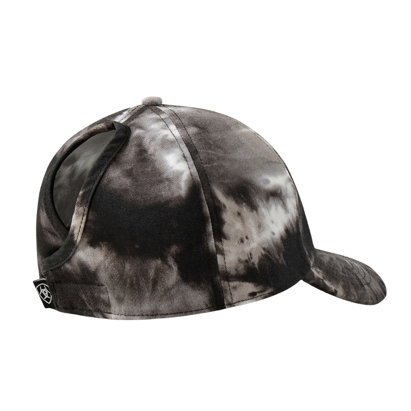 Ariat Ladies Tie Dye Embroidered Black Pony Tail Trucker Hat A300088701