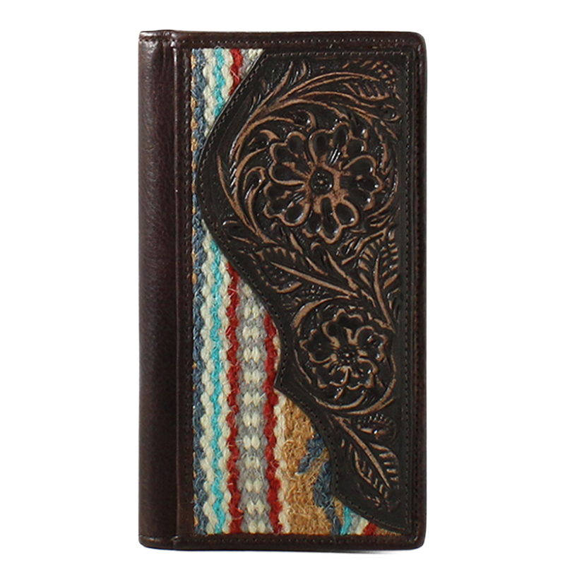 Ariat Men's Brown Multicolor Rug Leather Rodeo Wallet A3552002