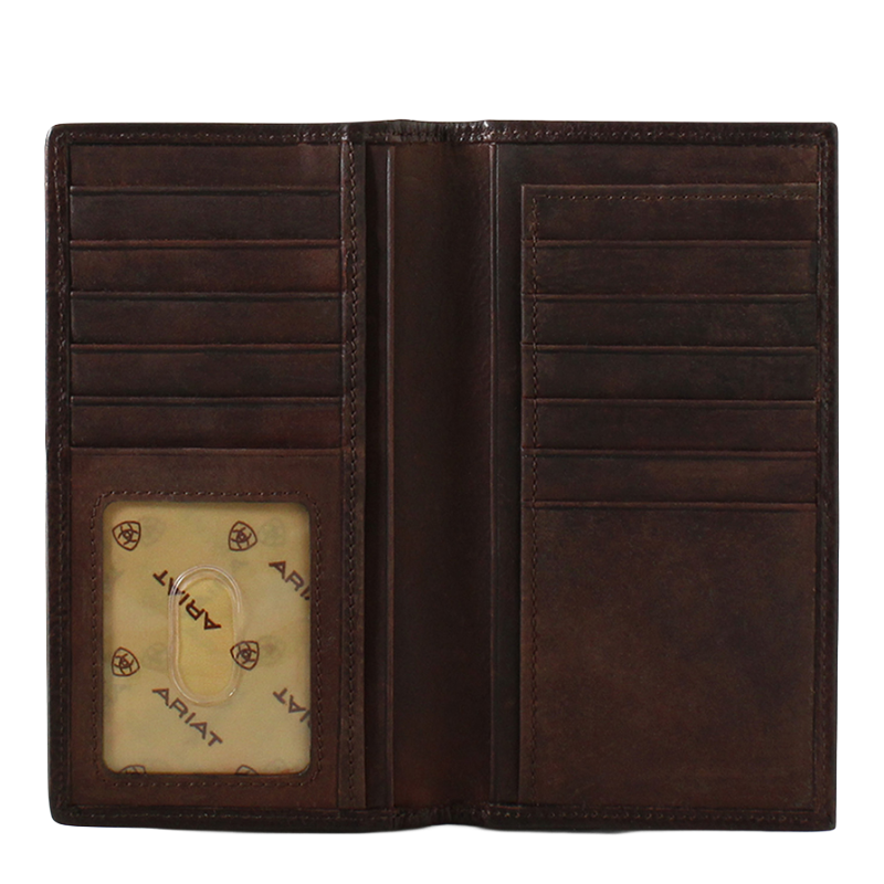 Ariat Men's Brown Multicolor Rug Leather Rodeo Wallet A3552002