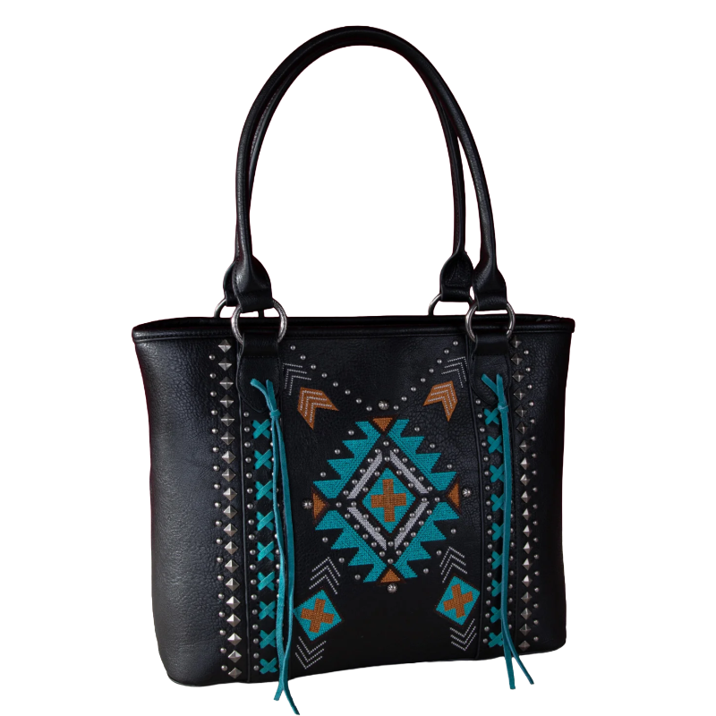 Montana West Ladies Aztec Collection Concealed Carry Tote MW1248G-8317BK