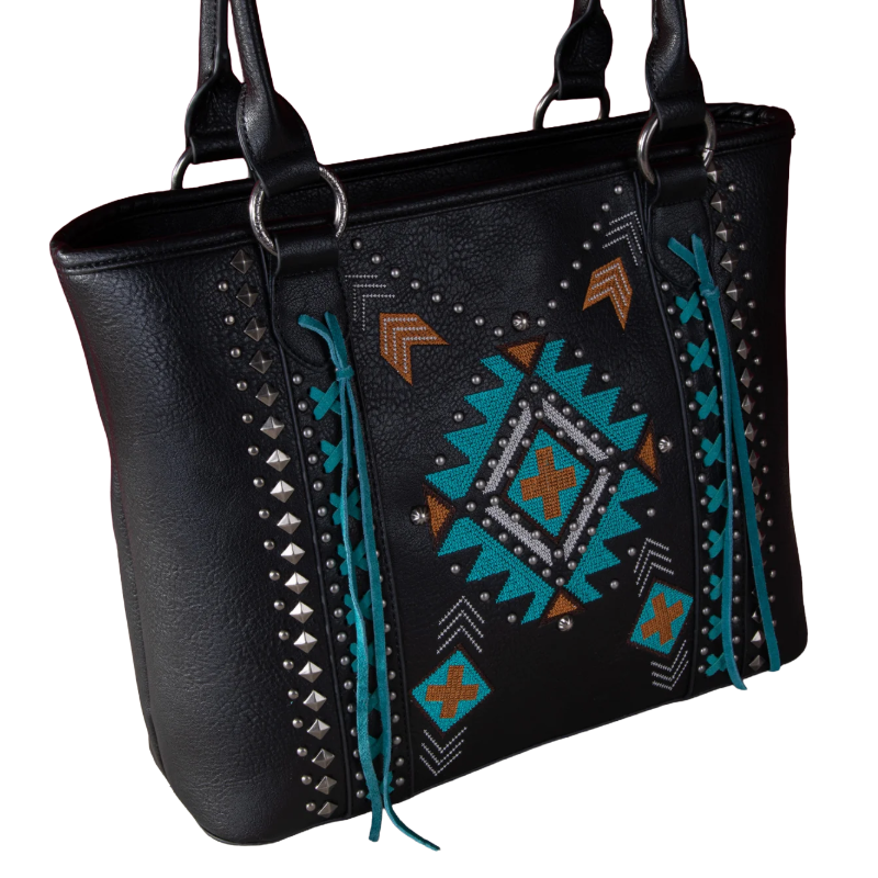 Montana West Ladies Aztec Collection Concealed Carry Tote MW1248G-8317BK