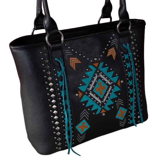 Montana West Ladies Aztec Collection Concealed Carry Tote MW1248G-8317BK