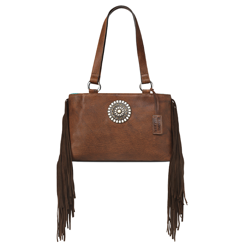 Ariat Ladies Brown Betsy Fringe & Concho Satchel Bag A770020702