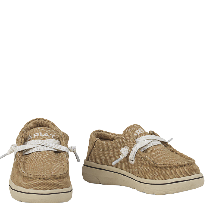 Ariat Lil' Stompers Toddler Boy's Washed Tan Canvas Slip On Hilo A443002408