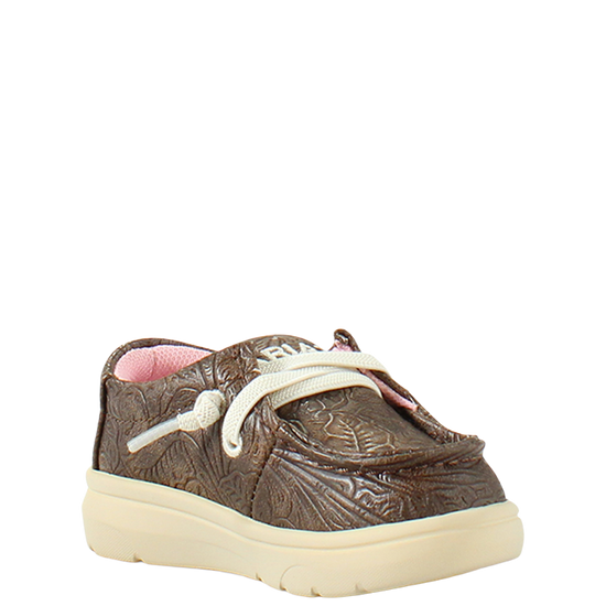 Ariat Lil' Stompers Toddler Girl's Brown Hilo Floral Leather Slip On Shoe A443002034