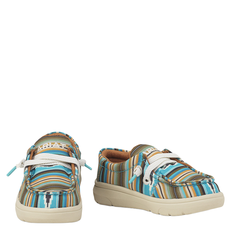 Ariat Lil' Stompers Toddler Girl's Turquoise Serape Print Hilo Shoe A443001733