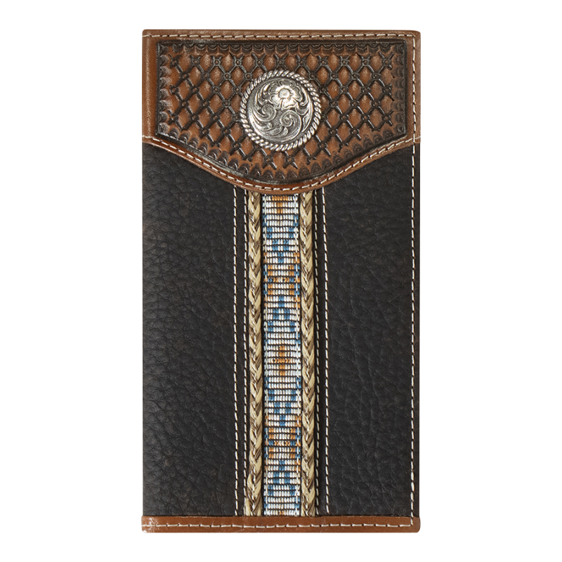 Ariat Men's Brown Braided Rope & Concho Rodeo Wallet A35540282