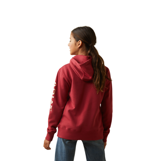 Ariat Youth Girl's Real Earth Red Arm Logo Fleece Hoodie 10043454