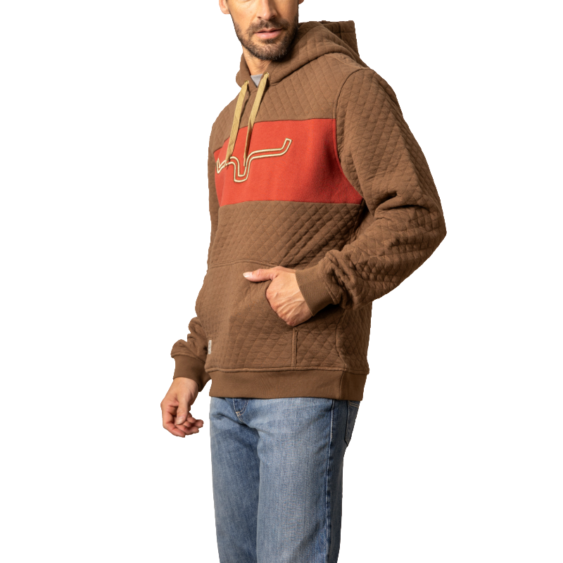 Kimes Ranch Men's AFR Quilted Graphic Brown Hoodie MHO0000051-BN001