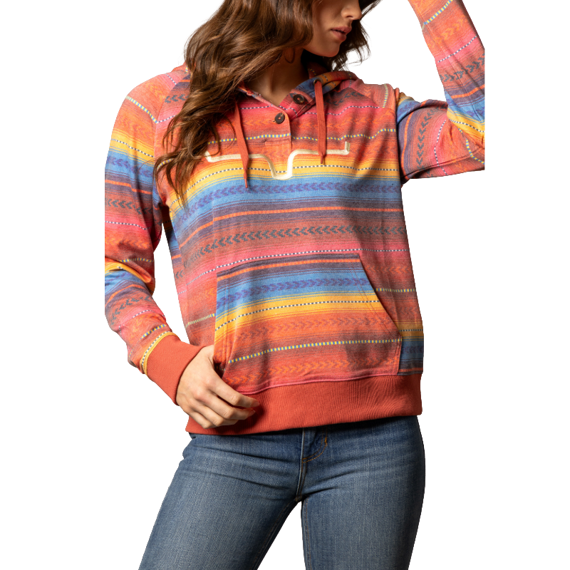 Kimes Ranch Kenzie Striped Red Graphic Pullover Hoodie WHO0000045-RD001