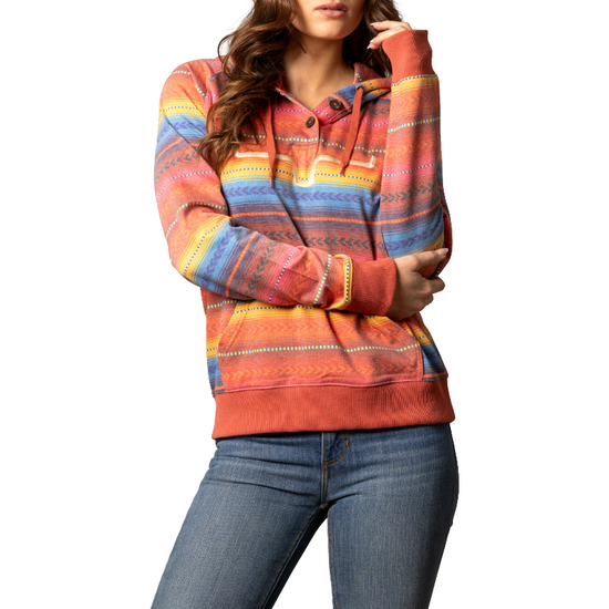 Kimes Ranch Kenzie Striped Red Graphic Pullover Hoodie WHO0000045-RD001