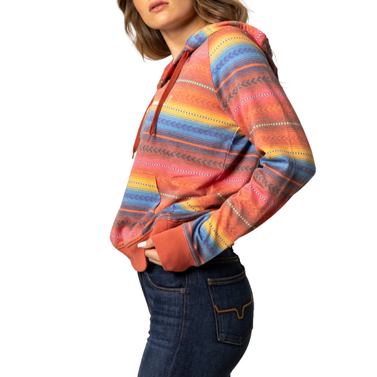 Kimes Ranch Kenzie Striped Red Graphic Pullover Hoodie WHO0000045-RD001