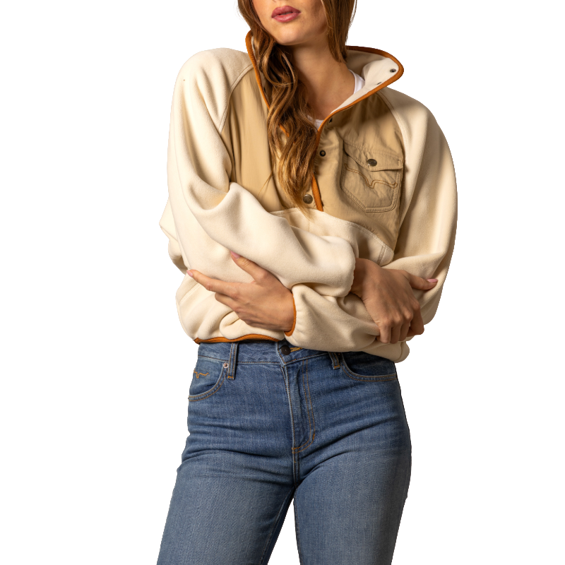Laides Code Kimes Ranch Laides Josie Natural Cream Snap Pullover WSW0000020-BE006