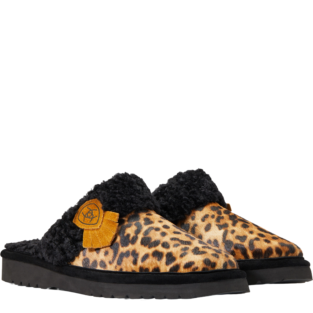 Ariat Ladies Jackie Square Toe Cheetah Hair On Slippers 10039061