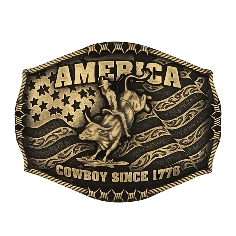 Montana Silversmiths Men's American Cowboy Western Bronze Buckle A1002C